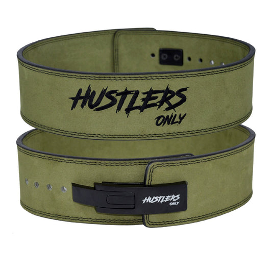 10mm Suede Leather Lever Belt - Green